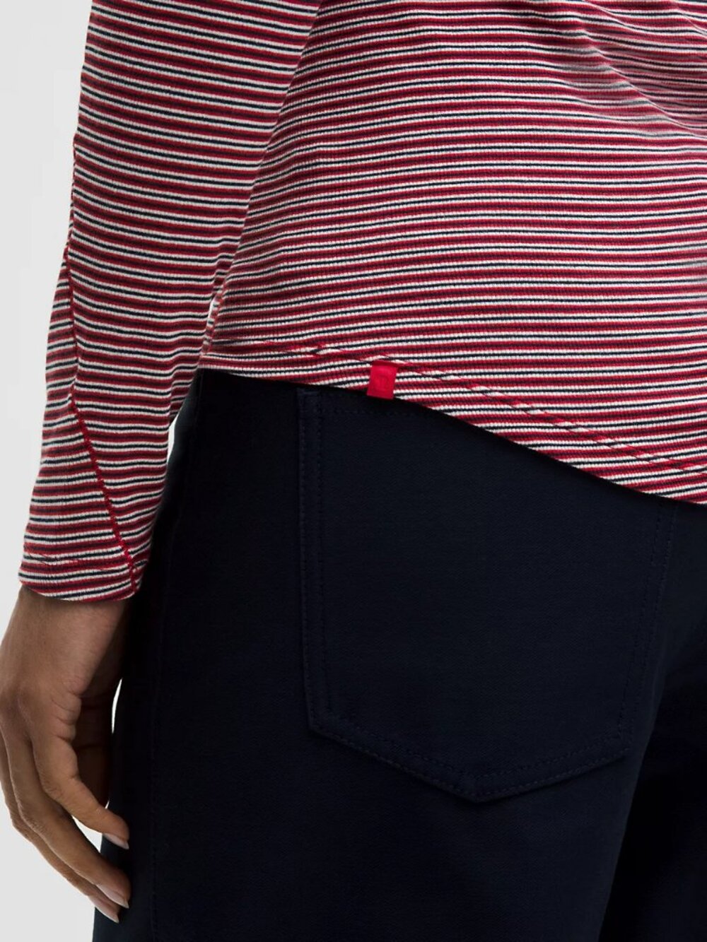 Lululemon NWT Hold Tight Long Sleeve SZ:10 Color: Surround Stripe Oxford Red Wht - Picture 5 of 10